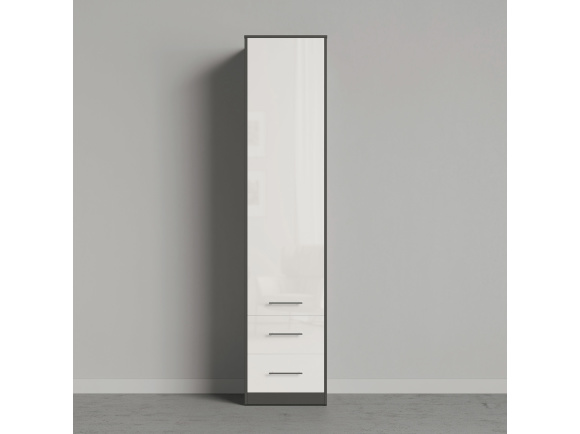 SMARTBett wardrobe wardrobe 50cm for the 160 wall bed in anthracite/white