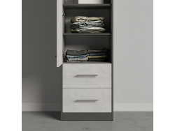 SMARTBett wardrobe 50cm for the 160 wall bed in anthracite/concrete