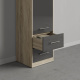SMARTBett Schrank Kleiderschrank 1-türig zum 160-Schrankbett in Eiche Sonoma/Anthrazit Hochglanz