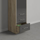 SMARTBett Schrank Kleiderschrank 1-türig zum 160-Schrankbett in Eiche Sonoma/Anthrazit Hochglanz