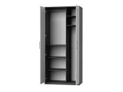 SMARTBett wardrobe wardrobe 2 doors for the 160 wall bed in anthracite/white