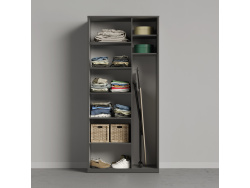 AKTION! NEU!!! SMARTBett Schrank Kleiderschrank 2-türig  Tiefe 55 cm Anthrazit/Anthrazit Hochglanz