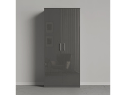 AKTION! NEU!!! SMARTBett Schrank Kleiderschrank 2-türig  Tiefe 55 cm Anthrazit/Anthrazit Hochglanz