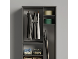 AKTION! NEU!!! SMARTBett Schrank Kleiderschrank 2-türig  Tiefe 55 cm Anthrazit/Anthrazit Hochglanz