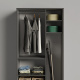 AKTION! NEU!!! SMARTBett Schrank Kleiderschrank 2-türig  Tiefe 55 cm Anthrazit/Anthrazit Hochglanz