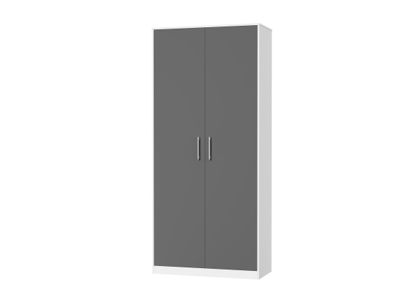 SMARTBett wardrobe wardrobe 2 doors for the 160 wall bed in white/ anthracite