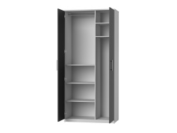 SMARTBett wardrobe wardrobe 2 doors for the 160 wall bed in white/ anthracite