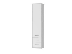 SMARTBett Wohnwand Set mit Schrankbett Standard 140x200 Vertikal + 2 x 50-Schränke Beton/Weiß