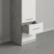 SMARTBett Wohnwand Set mit Schrankbett Standard 140x200 Vertikal + 2 x 50-Schränke Beton/Weiß