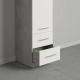 SMARTBett Wohnwand Set mit Schrankbett Standard 140x200 Vertikal + 2 x 50-Schränke Beton/Weiß