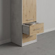 SMARTBett Wohnwand Set mit Schrankbett Standard 140x200 Vertikal + 2 x 50-Schränke Beton/ Wildeiche