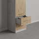 SMARTBett Wohnwand Set mit Schrankbett Standard 140x200 Vertikal + 2 x 50-Schränke Beton/ Wildeiche