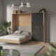 SMARTBett Wohnwand Set mit Schrankbett Standard 160x200 Vertikal + 100-Schrank in verschiedenen Farben