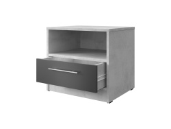 Bedside table Basic / Standard with a drawer Concrete/ Antracite