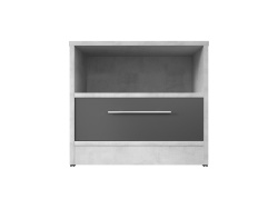 Bedside table Basic / Standard with a drawer Concrete/...