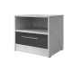 Bedside table  Standard with a drawer Concrete/ Antracite high gloss