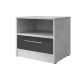 Nachttisch Standard 45 cm mit einer Schublade Beton/Anthrazit Hochglanz