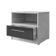 Nachttisch Standard 45 cm mit einer Schublade Beton/Anthrazit Hochglanz