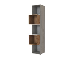 SMARTBett shelf + 2 cubes in different colors - Shelf Concrete + 2 Cubes Wild Oak