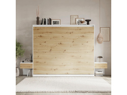 SMARTBett Set 160-Schrankbett Horizontal CLASSIC mit 2 Nachtkonsolen
