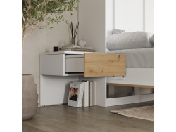 SMARTBett Set 160-Schrankbett Horizontal CLASSIC mit 2 Nachtkonsolen