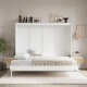 SMARTBett Set 160-Schrankbett Horizontal CLASSIC mit 2 Nachtkonsolen