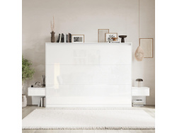 SMARTBett Set 140-Schrankbett Horizontal CLASSIC mit 2 Nachtkonsolen