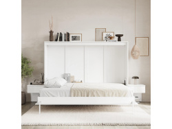SMARTBett Set 140-Schrankbett Horizontal CLASSIC mit 2 Nachtkonsolen