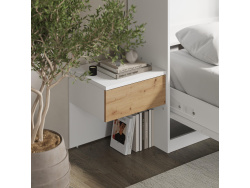 SMARTBett Set 140-Schrankbett Horizontal CLASSIC mit 2 Nachtkonsolen