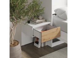 SMARTBett Set 140-Schrankbett Horizontal CLASSIC mit 2 Nachtkonsolen