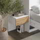 SMARTBett Set 140-Schrankbett Horizontal CLASSIC mit 2 Nachtkonsolen