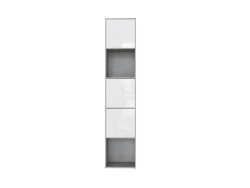SMARTBett Regal + 3 Türen in verschiedenen Farben Regal Beton + 3 Türen Weiss Hochglanz