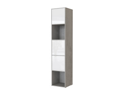 SMARTBett Regal + 3 Türen in verschiedenen Farben Regal Beton + 3 Türen Weiss Hochglanz