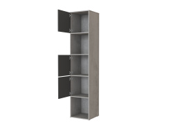 SMARTBett Shelf + 3 doors in different colors - Shelf Concrete + 3 Doors Anthracite