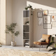 SMARTBett Shelf + 3 doors in different colors - Shelf Concrete + 3 Doors Anthracite High Gloss