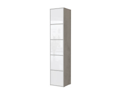 SMARTBett Shelf + 5 doors in different colors - Shelf Concrete + 5 Doors White High Gloss