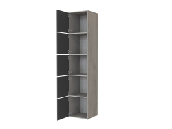 SMARTBett Shelf + 5 doors in different colors - Shelf Concrete + 5 Doors Anthracite High Gloss