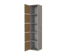 SMARTBett Shelf + 5 doors in different colors - Shelf Concrete + 5 Doors Wild Oak