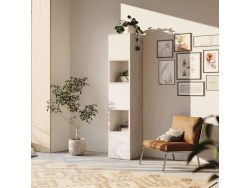 SMARTBett Shelf + 3 doors and 2 cubes in different colors - Shelf Concrete + 3 Doors and 2 Cubes White