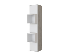 SMARTBett Shelf + 3 doors and 2 cubes in different colors - Shelf Concrete + 3 Doors and 2 Cubes White