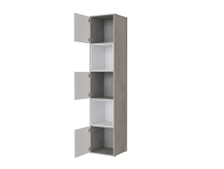SMARTBett Shelf + 3 doors and 2 cubes in different colors - Shelf Concrete + 3 Doors and 2 Cubes White