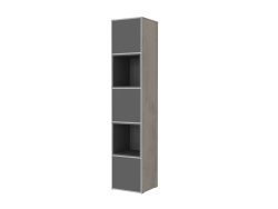 SMARTBett Shelf + 3 doors and 2 cubes in different colors - Shelf Concrete + 3 Doors and 2 Cubes Anthracite