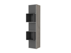 SMARTBett Shelf + 3 doors and 2 cubes in different colors - Shelf Concrete + 3 Doors and 2 Cubes Anthracite