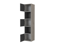 SMARTBett Shelf + 3 doors and 2 cubes in different colors - Shelf Concrete + 3 Doors and 2 Cubes Anthracite