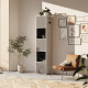 SMARTBett Shelf + 3 doors and 2 cubes in different colors - Shelf Concrete + 3 Doors and 2 Cubes Anthracite