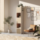 SMARTBett Shelf + 3 doors and 2 cubes in different colors - Shelf Concrete + 3 Doors and 2 Cubes Wild Oak