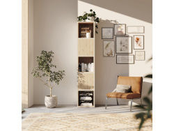 SMARTBett Shelf + 2 doors and 3 cubes in different colors - Shelf Concrete + 2 Doors and 3 Cubes Wild Oak