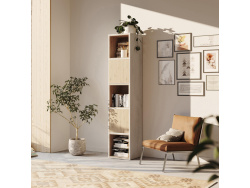 SMARTBett Shelf + 2 doors and 3 cubes in different colors - Shelf Concrete + 2 Doors and 3 Cubes Wild Oak