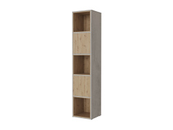 SMARTBett Shelf + 2 doors and 3 cubes in different colors - Shelf Concrete + 2 Doors and 3 Cubes Wild Oak