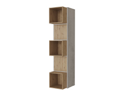 SMARTBett Shelf + 2 doors and 3 cubes in different colors - Shelf Concrete + 2 Doors and 3 Cubes Wild Oak